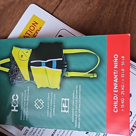 Hyperlite Child Life Vest- Blue/Yellow/Black| Size: 33lb-55lb  New With … - Picture 7 of 9